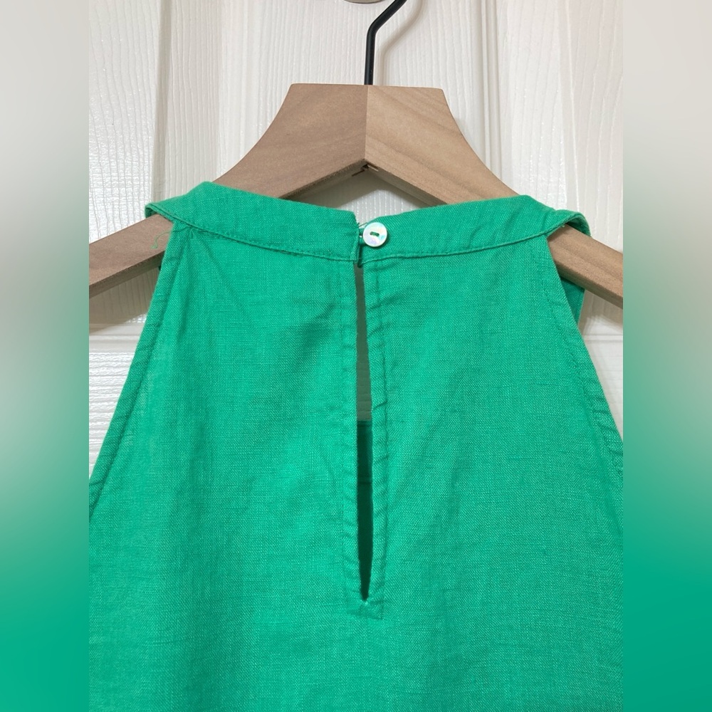 Sigrid Olsen Women’s Linen Kelly Green Halter Neck Mini Shift Dress XS Vacation - Picture 5 of 8